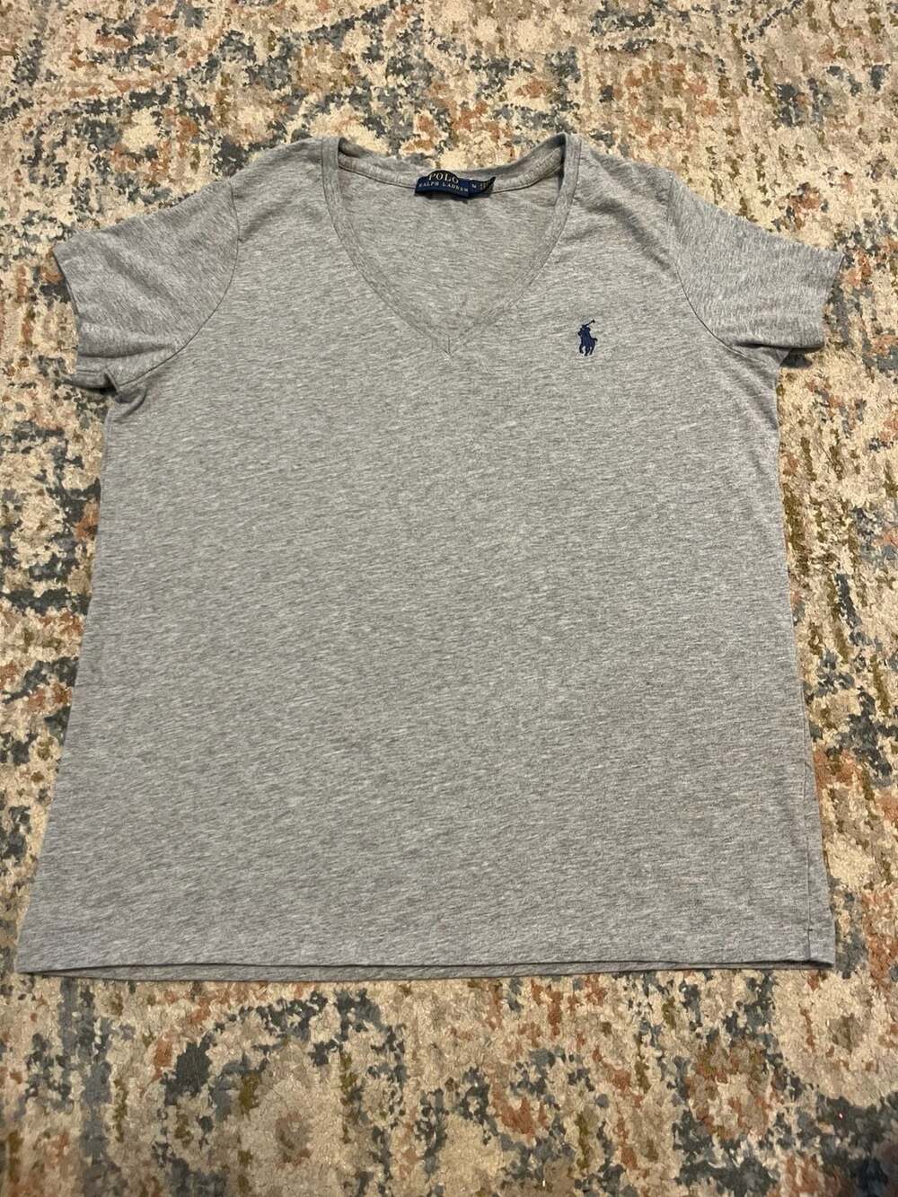 Polo Ralph Lauren Grey V-Neck T-Shirt Size M